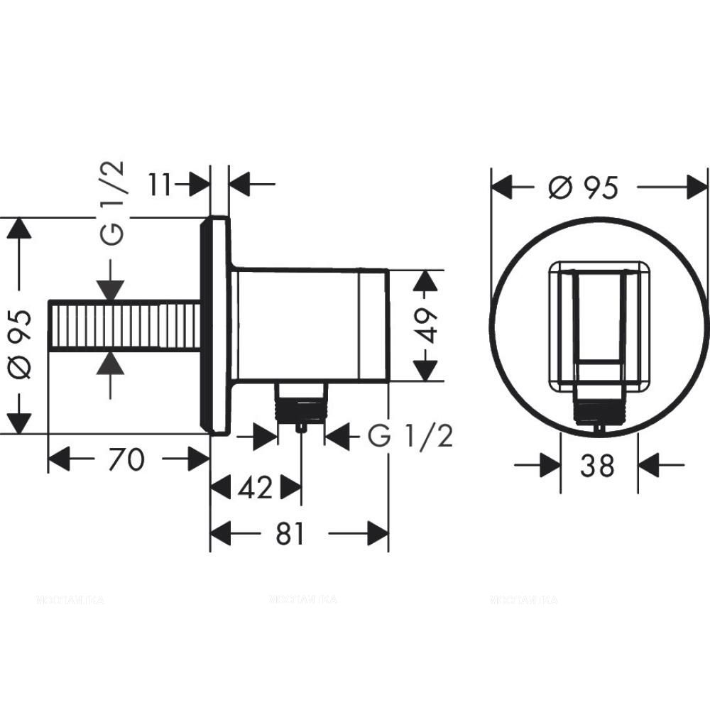 Шланговое подсоединение Hansgrohe FixFit S, с держателем для лейки, шлифованная бронза, 26888140 - изображение 2