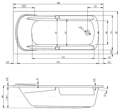 Акриловая ванна Riho Future XL 190 см - 3 изображение