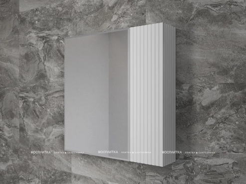 Зеркальный шкаф Style Line Стокгольм 70 см ЛС-00002322 белый рифленый софт - 3 изображение