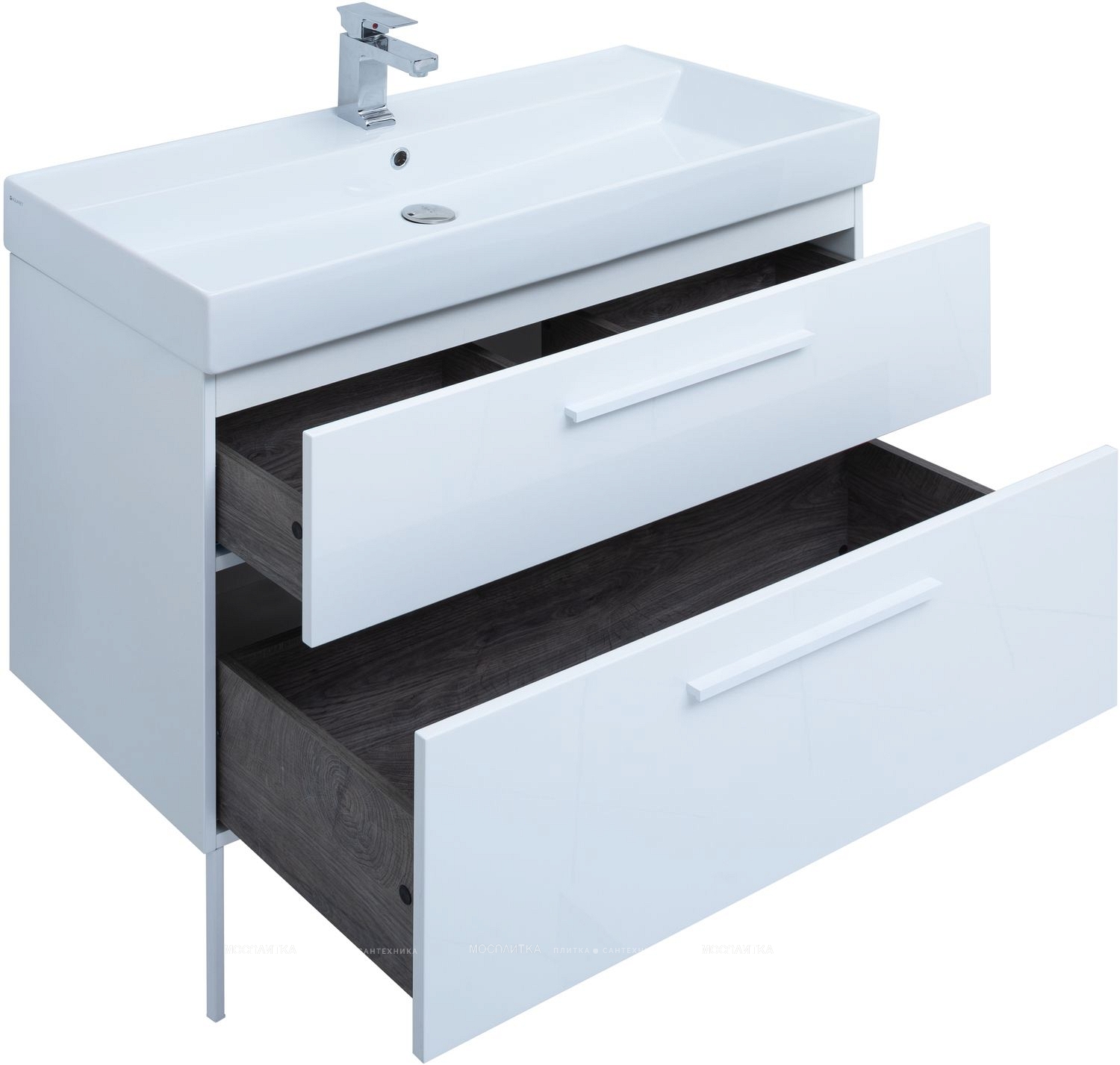 Комплект мебели для ванной Aquanet Nova 100 см 249922, белый - изображение 8