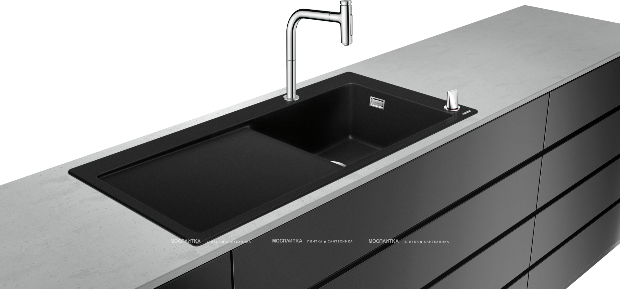Кухонная мойка с встроенным смесителем Hansgrohe C51-F450-08 43219000, черный - изображение 2