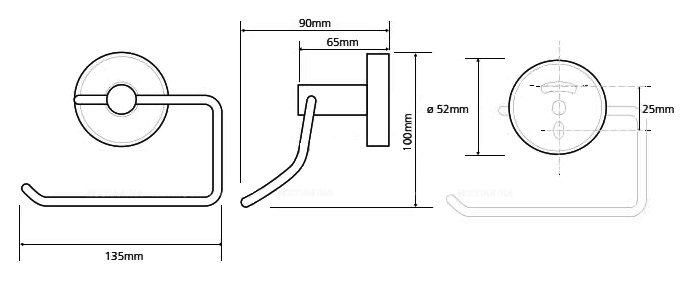 Держатель туалетной бумаги Bemeta Trend-i 104112048b 13.5 x 9 x 10 см без крышки, хром, черный - 2 изображение