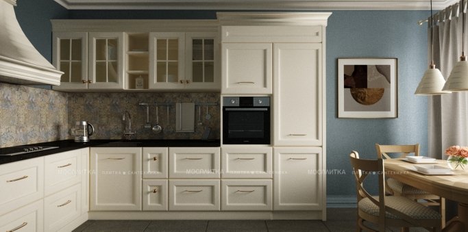 Дизайн Кухня в стиле Прованс в белом цвете №12821