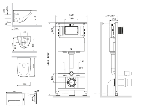 Комплект Am.Pm Inspire 2.0 подвесной унитаз + крышка-сиденье + инсталляция + панель смыва IS450A38.50A1700 - 9 изображение