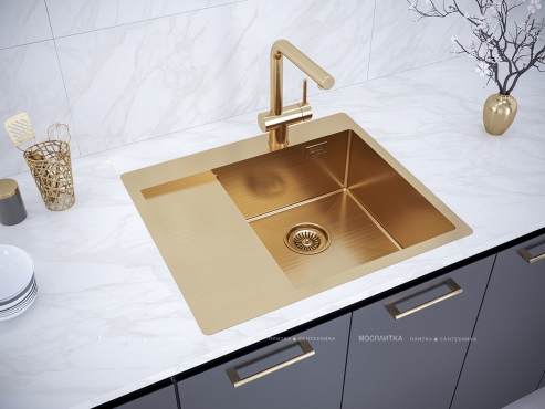 Мойка кухонная Paulmark Alster PM825951-BGR брашированное золото - 3 изображение