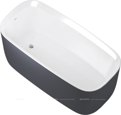 Акриловая ванна Allen Brau Infinity 170x78 2.21003.20/AM белый глянец (панель антрацит) - 2 изображение