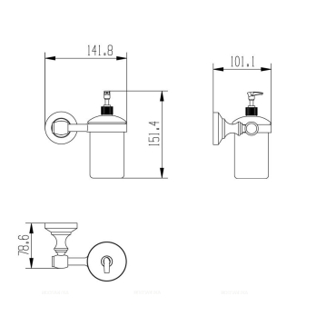 Дозатор для жидкого мыла Raiber RB52012, бронза - 3 изображение