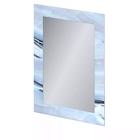 Зеркало Marka One Glass 60 см У73245 с подсветкой голубой мрамор
