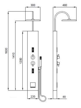 Душевая панель с гидромассажем Kolpa-San Kerrock Combo 3F, Disapore M-1060 светло-серый - 2 изображение