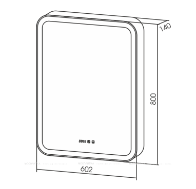 Зеркальный шкаф Creto Attento 60x84см с LED-подсветкой 18-840140A - 7 изображение