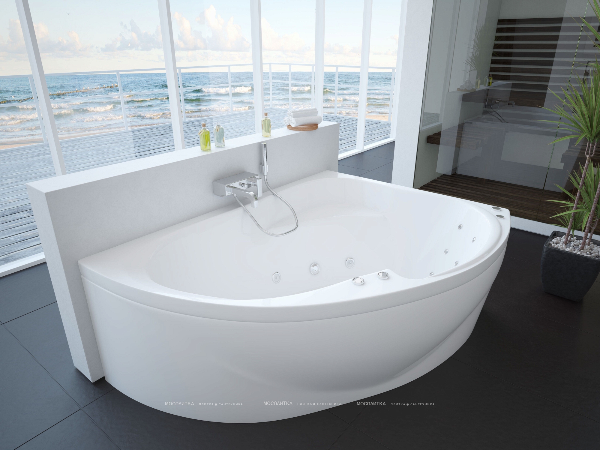 Акриловая ванна Aquatek Альтаир 160 см R на объемном каркасе - изображение 4