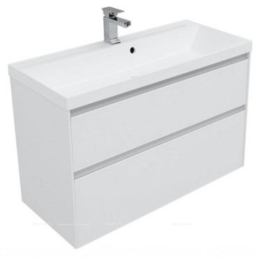 Комплект мебели для ванной Aquanet Гласс 100 белый - 8 изображение