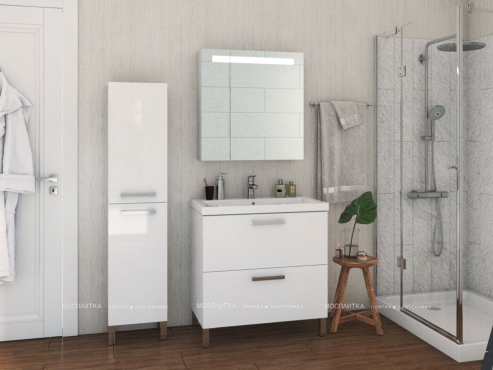 Зеркальный шкаф Cersanit Melar 70 см SP-LS-MEL70-Os с подсветкой, белый - 2 изображение