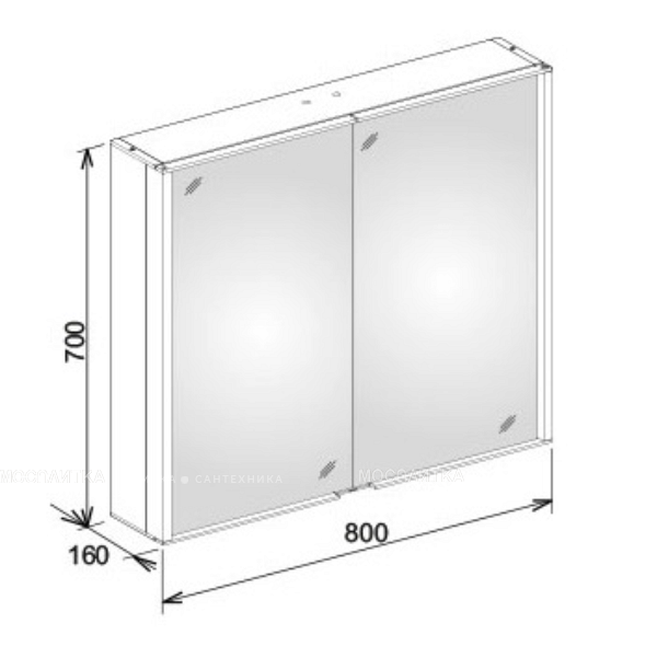 Зеркальный шкаф Keuco Royal Match 12802 171301 80x70x16 см с подсветкой, 2 дверцы - изображение 2