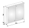 Зеркальный шкаф Keuco Royal Match 12802 171301 80x70x16 см с подсветкой, 2 дверцы - 2 изображение