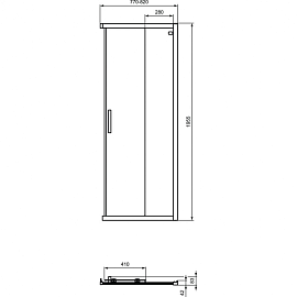Реверсивная панель-дверь 80 см Ideal Standard CONNECT 2 Corner Square/Rectangular K9259V3
