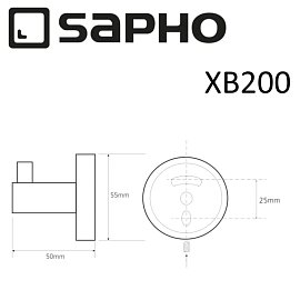 Крючок Sapho X-Round Black XB200 черный