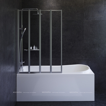Набор Am.Pm Like: Ванна 170x70 см с каркасом и шторкой, душевой системой, W80ASET-170AC - 2 изображение