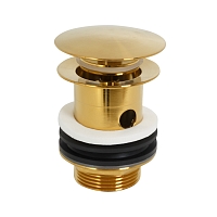 Донный клапан для раковины Cezares Eco ECO-SAT-BORO с переливом, брашированное золото