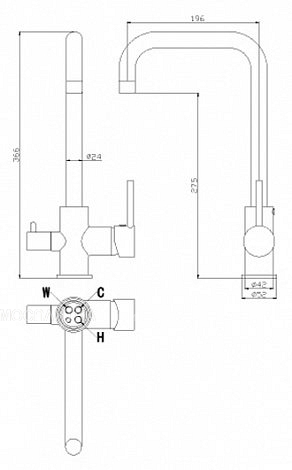 Смеситель Rossinka Z35-29 для кухни с подключением к фильтру с питьевой водой - изображение 2