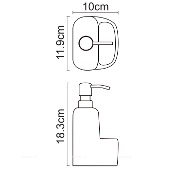 Дозатор для жидкого мыла Wasserkraft K-8499BLACK с емкостью для губки, черный матовый - 2 изображение