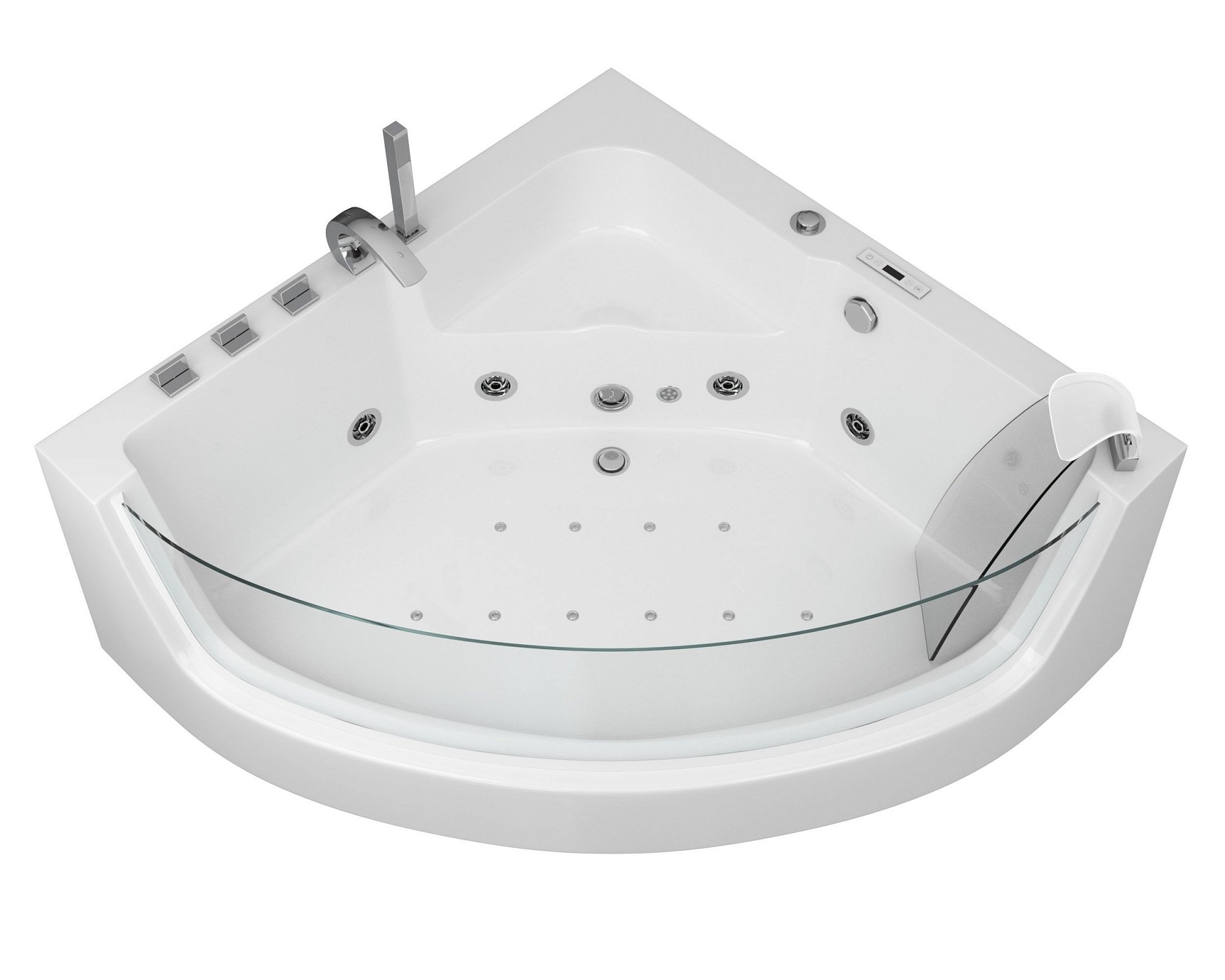 Акриловая ванна Grossman GR-15000 с гидромассажем, 150x150 см, белая 