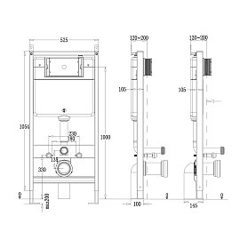 Комплект подвесной унитаз с инсталляцией Point Афина PN48059W с сиденьем микролифт и клавишей смыва